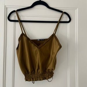 Olive Green Cropped Zara Tank